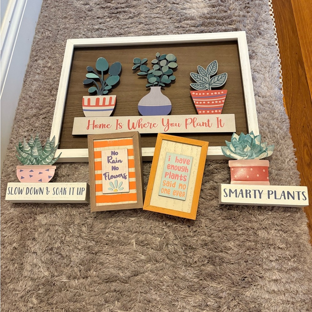 Home Decor Plant Signs Set